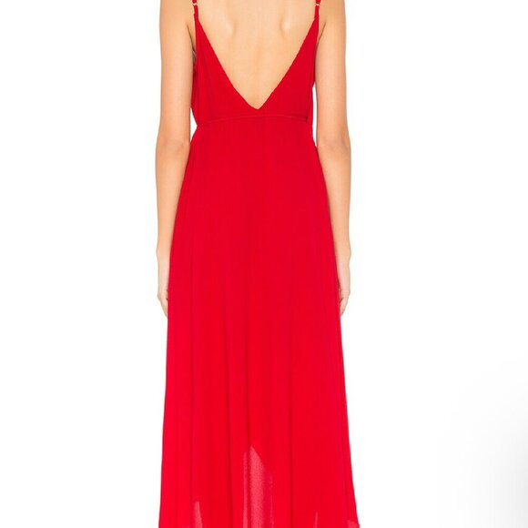 Revolve x Show Me Your Mumu Meghan Wrap Dress Tomato Red Pebble Sz Medium - Picture 2 of 11